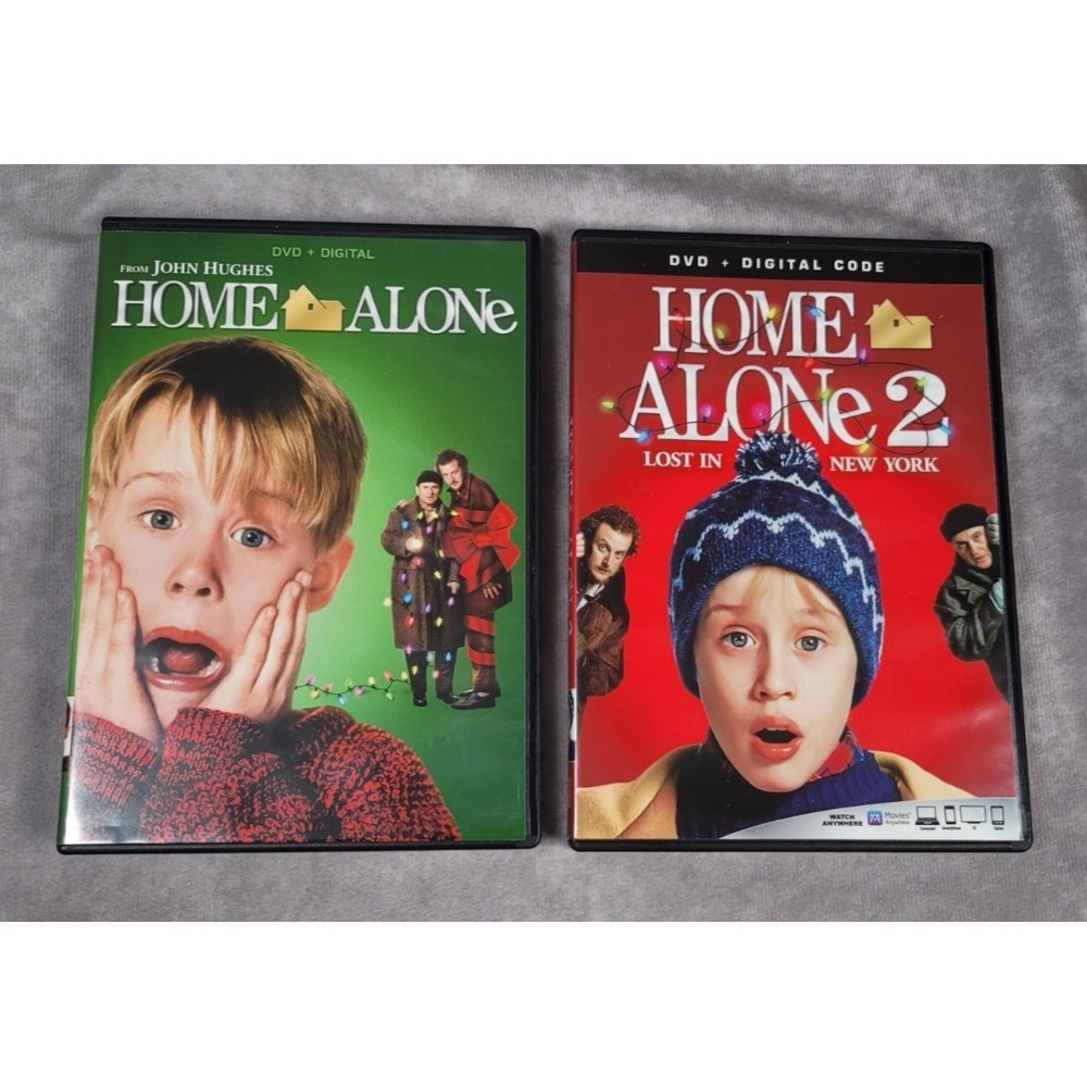 Home Alone 1 & 2 DVD Lot Family Comedy Christmas Holiday Movies Set